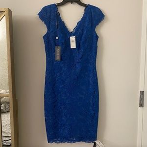 GORGEOUS BLUE LACE TADASHI SHOJI DRESS, NEVER WORN WITH ALL ORIGINAL TAGS